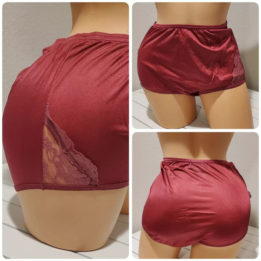 Vanity Fair Lace Nouveau Nylon Full Cut Panty Lace Shiny Cake Pink